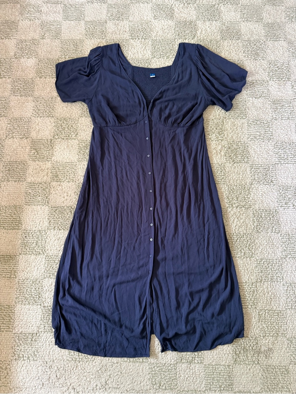 Old Navy Navy Button-Front Midi Dress